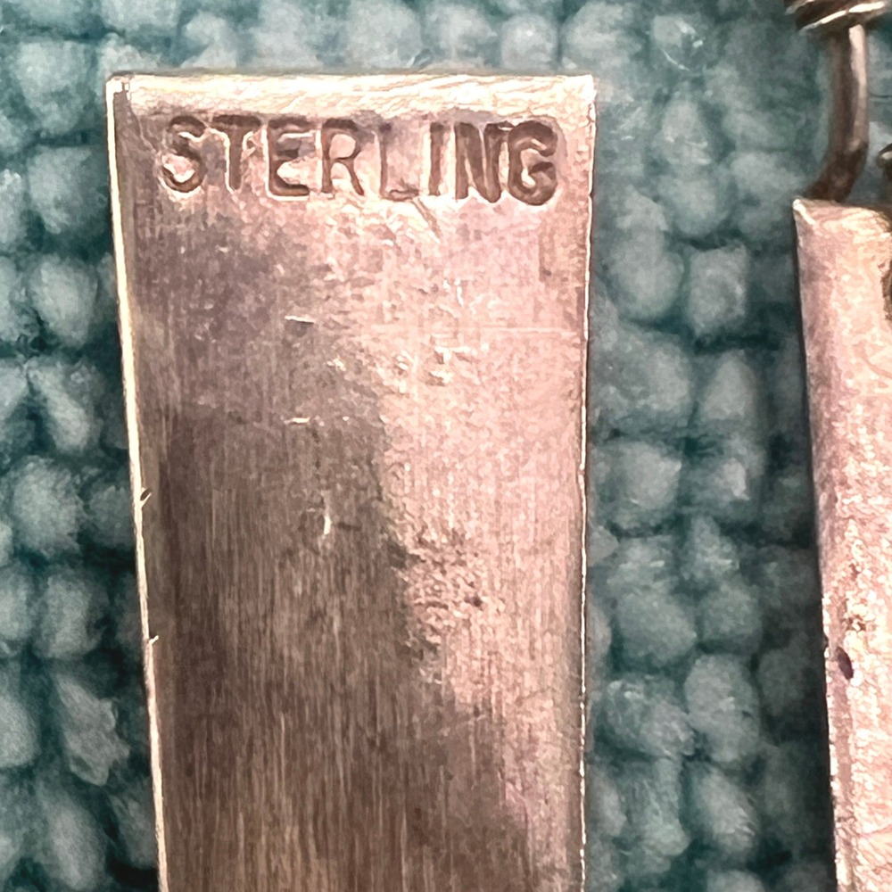 Vintage Sterling Silver Southwestern Earrings Dangle Kokopelli Sprout Symbols - Picture 5 of 9